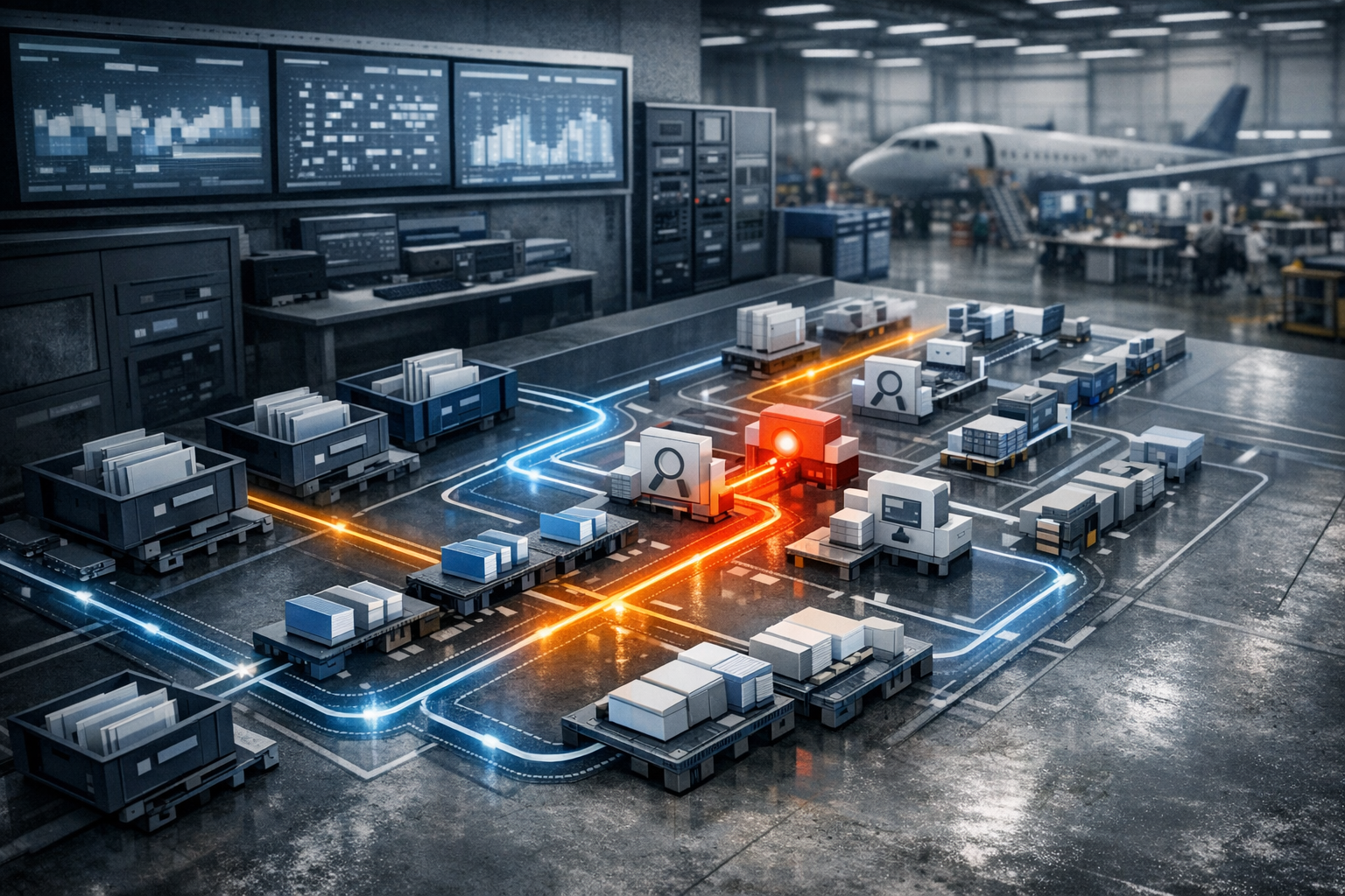 Aerospace manufacturing illustration for article: What Aircraft Backlog Really Means: Execution Liability in Aerospace Programs
