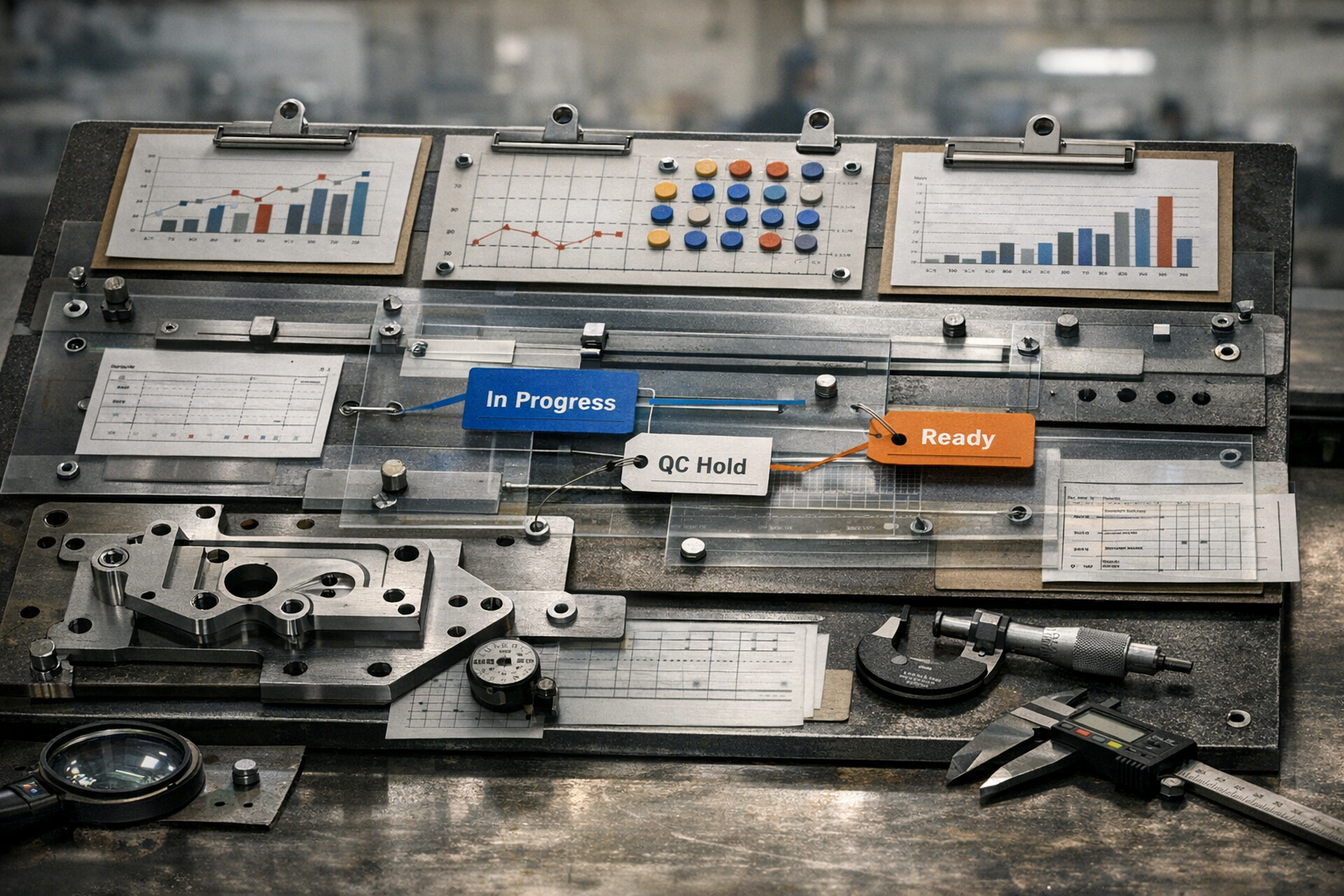 Aerospace manufacturing illustration for article: Beyond the Scoreboard: Execution Systems for Aerospace Manufacturing Knowledge Hub